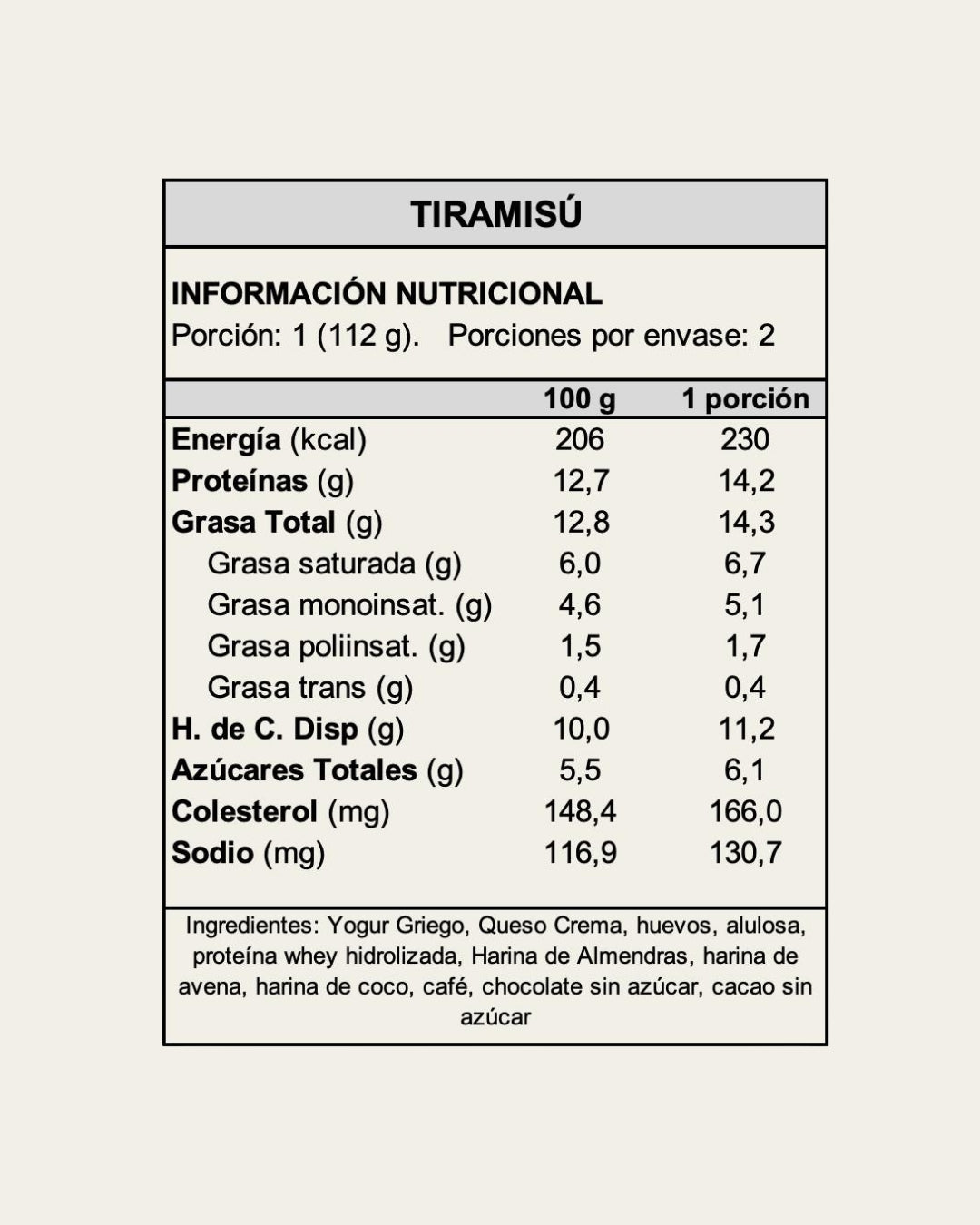Tiramisú Protein