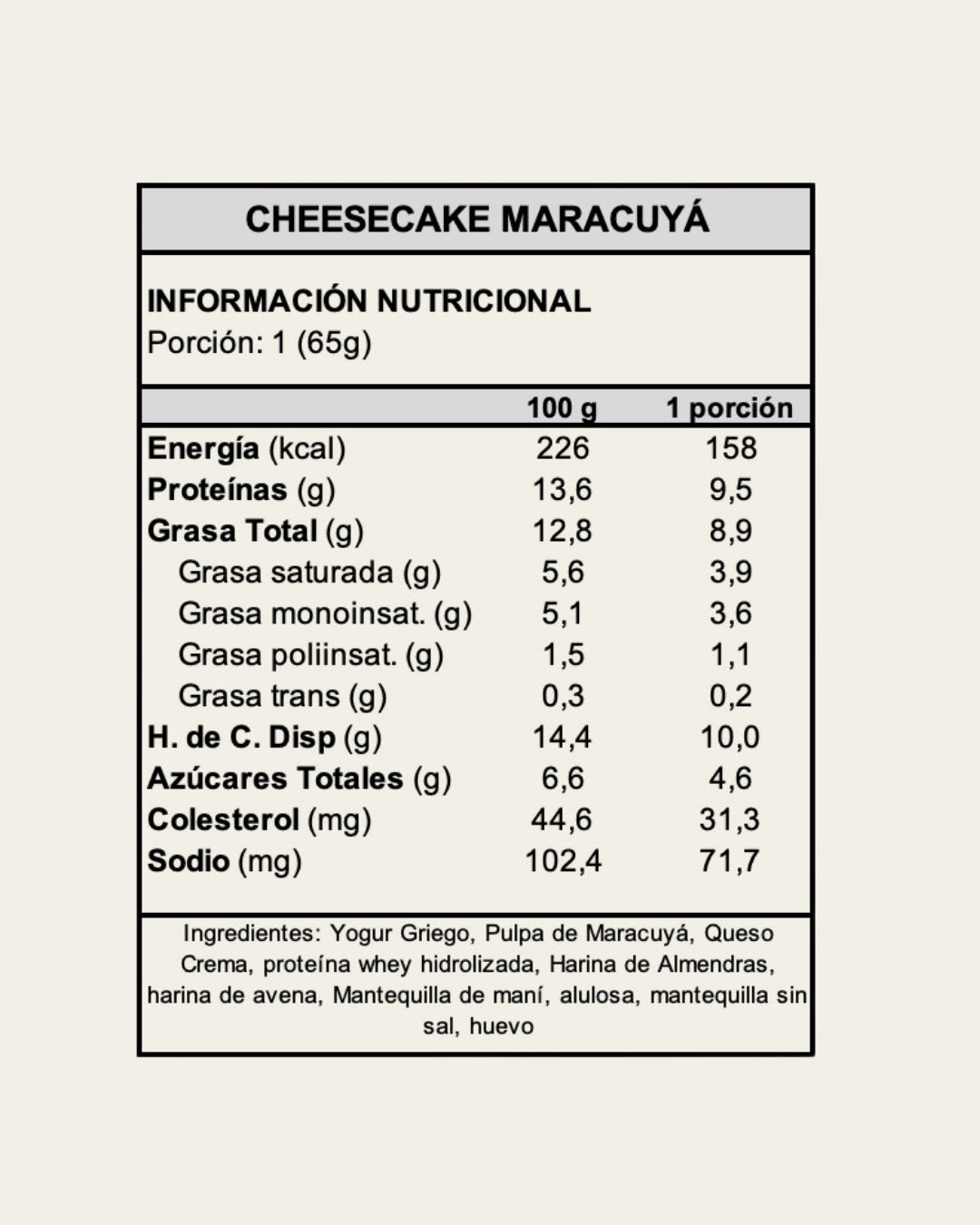 Box Cheesecake Maracuyá